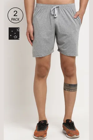 VIMAL JONNEY Men Pack Of 2 Grey Conversational Outdoor Sports Shorts