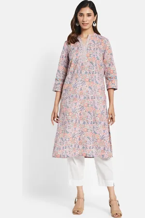 Fabindia Women Floral Printed Cotton Kurta