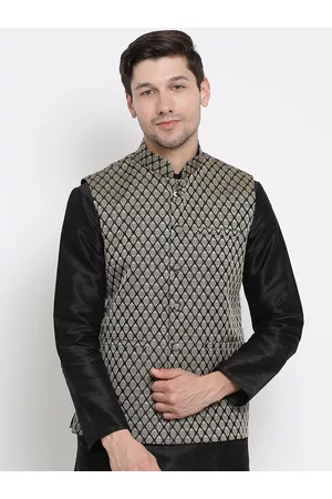 Vastramay Men Woven Design Nehru Jacket
