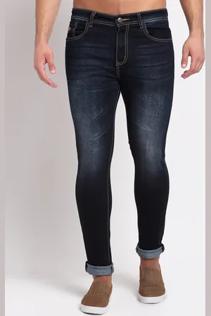 LOUIS STITCH Men Slim Fit Light Fade Stretchable Cuffed Hem Jeans