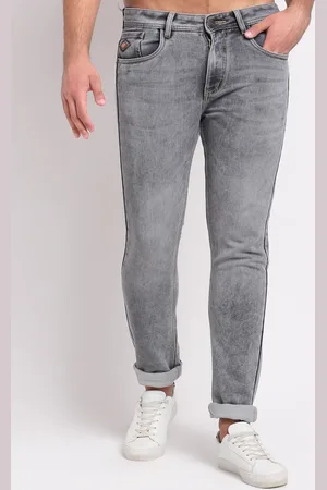 LOUIS STITCH Men Slim Fit Heavy Fade Stretchable Cuffed Hem Jeans
