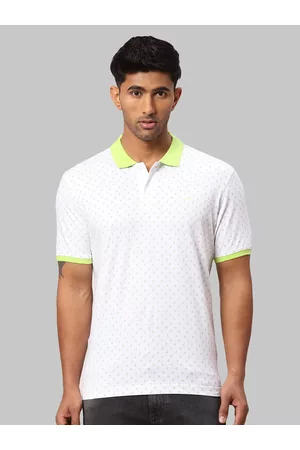 Park Avenue Men Printed Polo Collar Slim Fit Cotton T-shirt