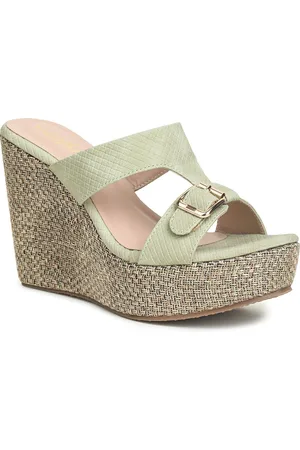 VALIOSAA Open Back Wedge Heels With Buckles