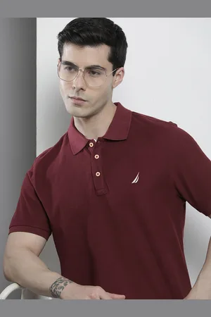 Nautica Men Pure Cotton Polo Collar T-shirt