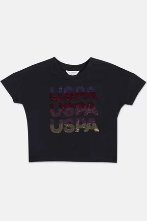 Ralph Lauren Girls Typography Embellished Pure Cotton T-shirt