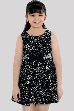 naughty ninos Girls Printed Crepe Mini Dress