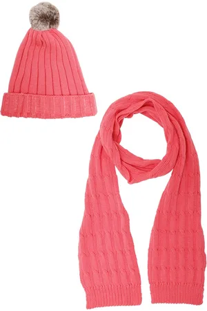 Bharatasya Women Pink & Brown Beanie