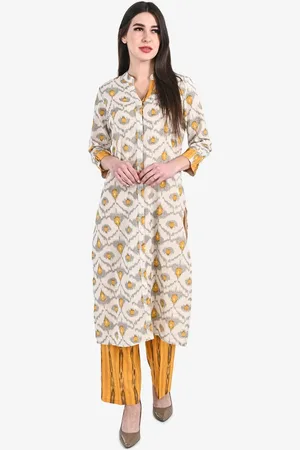 BE INDI Women Abstract Printed Straight Kurta with Palazzos