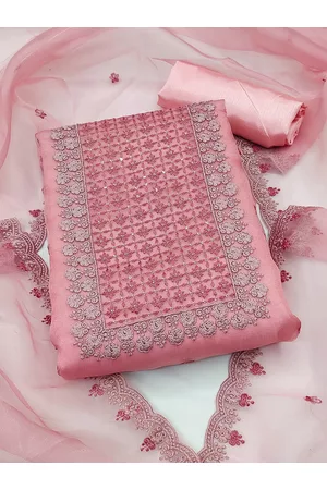 Kalini Embroidered Organza Unstitched Dress Material With Dupatta