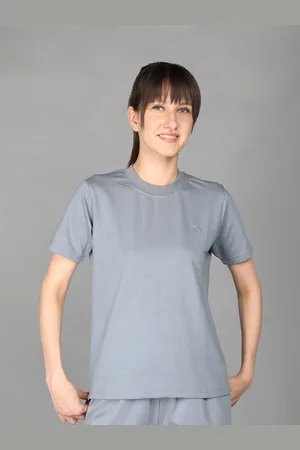 CHKOKKO Women Loose Fit Terry Cotton T-shirt