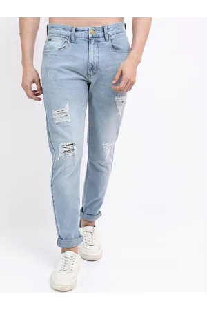 Ketch Men Blue Tapered Fit Mildly Distressed Heavy Fade Cotton Stretchable Jeans