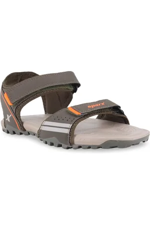Sparx Men Olive & Orange Patterned Sports Sandals