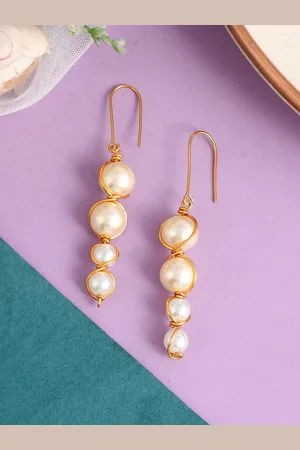 Silvermerc Designs Women Gold-Plated Contemporary Drop Earrings