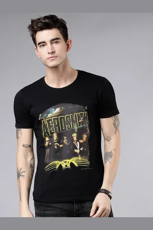 LocoMotive Men Black Printed Round Neck Slim Fit T-shirt