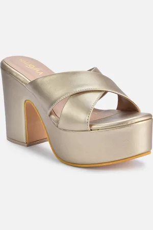 VALIOSAA Open Back Peep Toe Wedge Heels