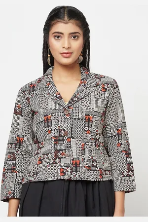 Fabindia Geometric Print Shirt Style Top
