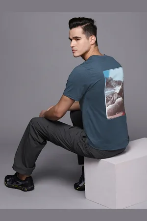 Columbia Men Teal Printed UPF50 Tech Trail Slim Fit T-shirt