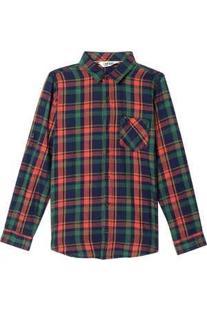 CANTABIL Boys Blue Tartan Checks Checked Casual Cotton Shirt