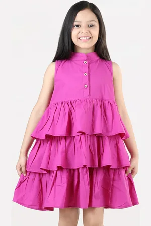 AWW HUNNIE Girls Layered Cotton Dress