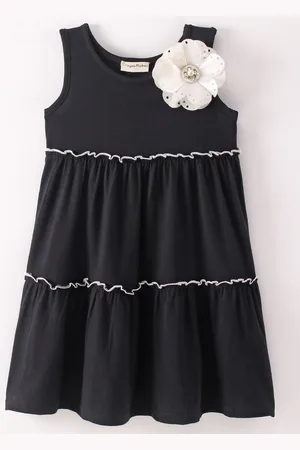 CrayonFlakes Girls Sleeveless A-Line Cotton Dress