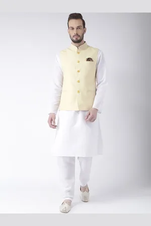 Hangup Men Kurta Set With Nehru Jacket
