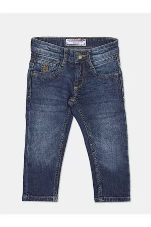 U.S. Polo Assn. Boys Blue Slim Fit Light Fade Jeans