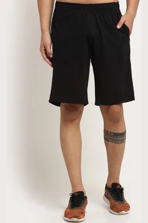 VIMAL JONNEY Men Black Solid Regular Fit Outdoor Sports Shorts
