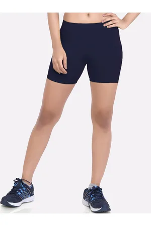 LAASA  SPORTS Women Navy Blue Skinny Fit Training or Gym Sports Shorts