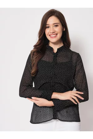 CHARMGAL Women Classic Slim Fit Printed Casual Shirt