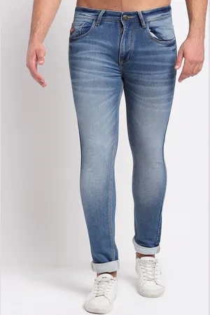 LOUIS STITCH Men Slim Fit Heavy Fade Stretchable Cuffed Hem Jeans