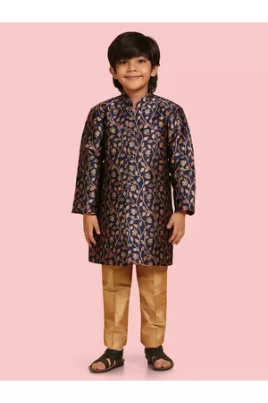 AJ DEZINES Boys Jacquard Sherwani Set