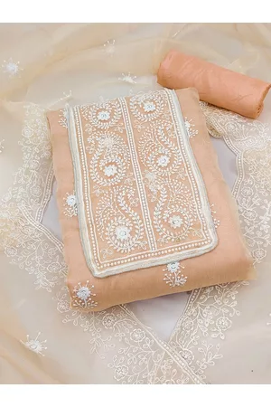 Kalini Embroidered Organza Unstitched Dress Material With Dupatta