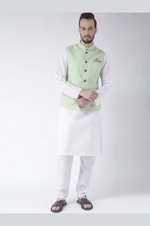 Hangup Men Kurta with Pyjamas & Nehru Jacket