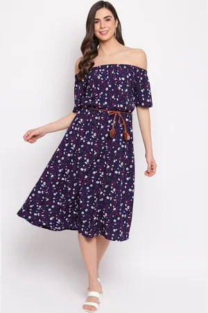 Mayra Floral Printed Off-Shoulder Midi Dress