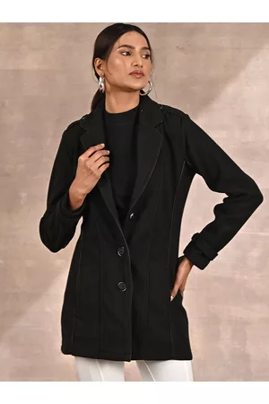 Lakshita Women Notch Lapel Wool Regular Fit Trench Coat