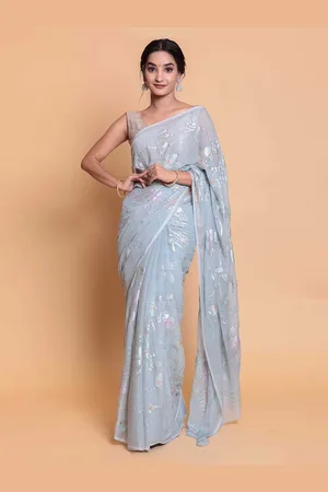 ZARI Floral Printed Saree