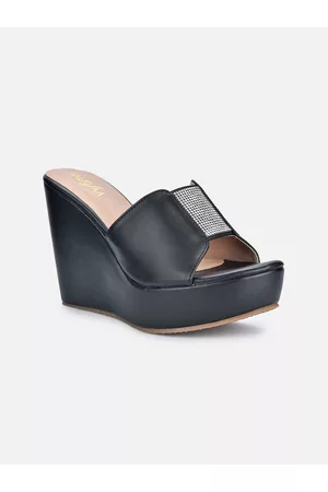 VALIOSAA Peep Toe Open Back Wedge