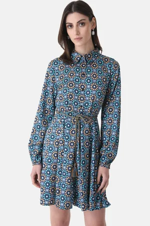 Kazo Floral Satin Shirt Dress