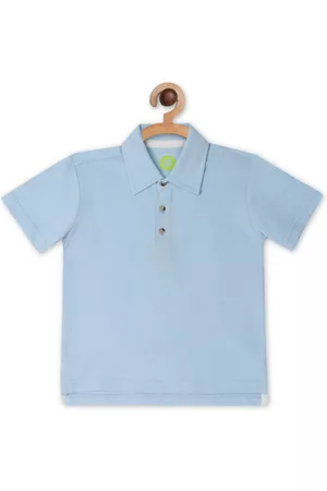 YK Boys Blue Polo Collar Extended Sleeves T-shirt