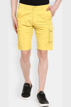 V-Mart Men Yellow Cargo Shorts