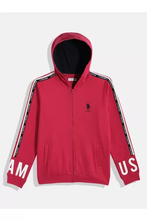 Ralph Lauren Boys Red Printed Hooded Sweatshirt