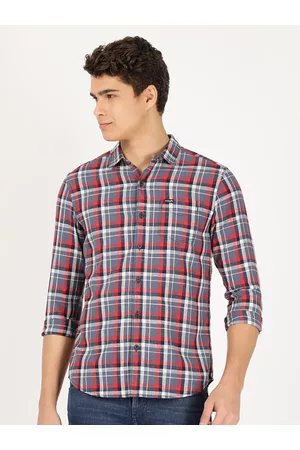 Wrangler Men Tartan Checks Cotton Casual Shirt
