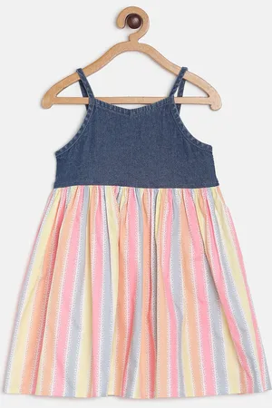 MINI KLUB Girls Printed Shoulder Strap Pure Cotton A-Line Dress