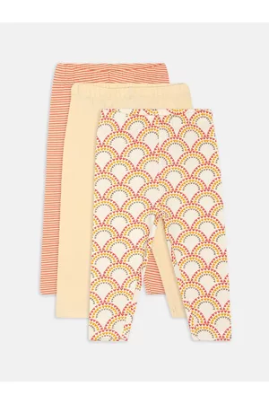 MINI KLUB Infant Girls Pack Of 3 Printed Ankle Length Leggings