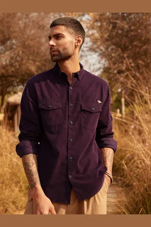 Andamen Classic Regular Fit Cotton Corduroy Shirt