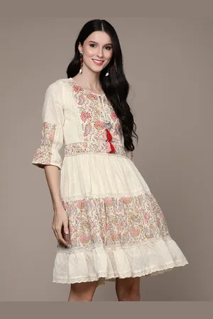 Ishin Floral Keyhole Neck Dress
