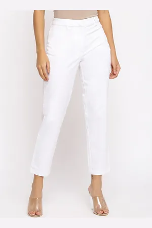 Fabindia Women Slim Fit Casual Cotton Trousers