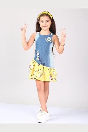 naughty ninos Girls Floral A-Line Cotton Dress