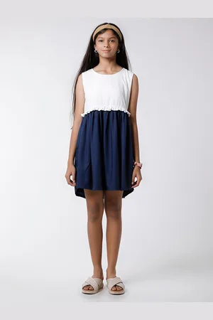 KATE & OSCAR Girls Round Neck Colourblocked A-Line Dress