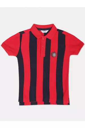 Ralph Lauren Boys Striped Polo Collar Pure Cotton T-shirt
